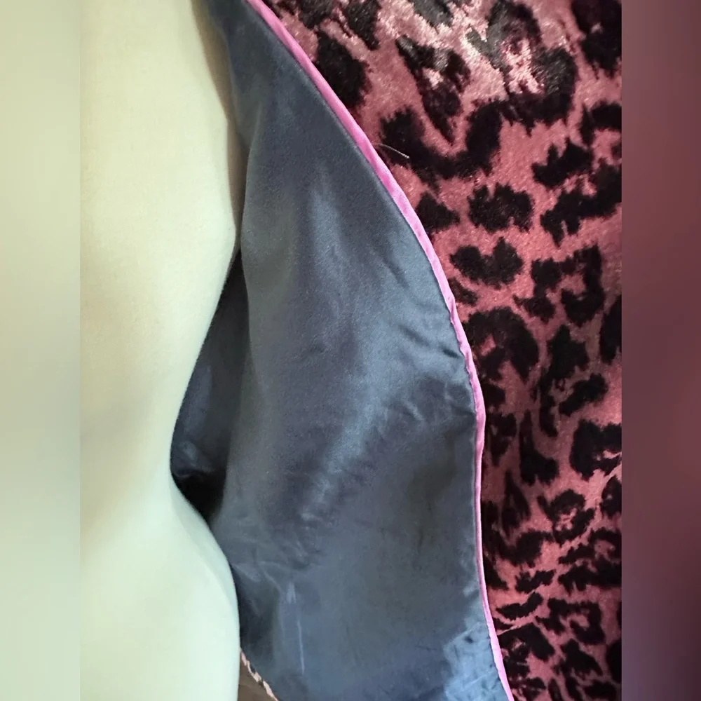 J. Crew Double Breasted Drapey Velvet Blazer Jacket Rose Leopard Print 12 - Picture 10 of 13